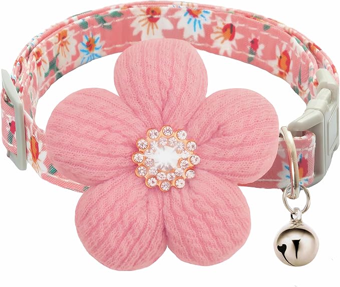Medium Dog Collar with Flower, Dog Collars by COZIRAE