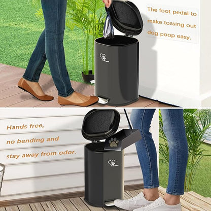 Dog Poop Trash Can Outsides, 18L/4.76 Gal Portable Waste Bin - Image 3
