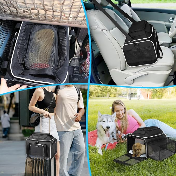 Petskd Top and Side Expandable Pet Carrier 17x12x8.5 Inches JetBlue Frontier - Image 8