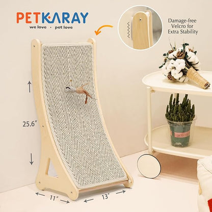 PETKARAY Curved Cat Scratcher, Sisal Kitty Scratching Ramp, L Shape Scratch Pad - Image 6