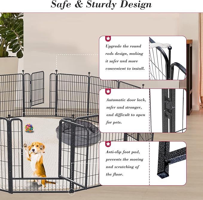 Dog Playpen 32 inch 24 Panels Indoor Outdoor Dog Pen - Image 4