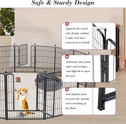 Dog Playpen 32 inch 24 Panels Indoor Outdoor Dog Pen - Image 4
