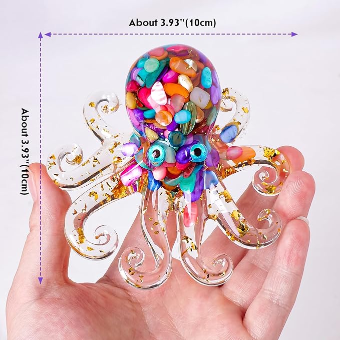 Octopus Decor Aquarium Amethyst Gravel Decorative Resin Glass - Image 2