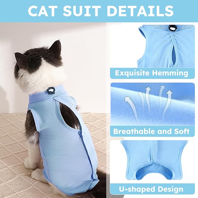 Cat Recovery Suit, Kitten Surgical Bodysuit - Image 6