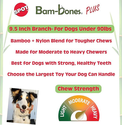 SPOT Bam-Bones Plus Branch -Bamboo Fiber & Nylon, Durable Long Lasting Dog Chew - Image 3