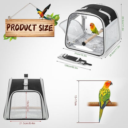 Suertree Small Bird Carrier, Large Window Travel Cage - Image 6