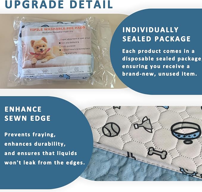 Washable Pee Pads for Dogs, 2 Pack Reusable Puppy Pads, Absorbent Whelping Pads - Image 7