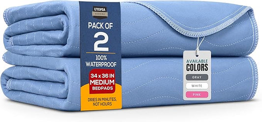 Utopia Bedding Washable Underpads 34" x 36", Waterproof Reusable Heavy by UTOPIABEDDING