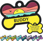 GoTags Silent Dog Tag, Personalized Engraved Bone Silicone Dog and Cat Name Pet by GoTags