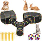 Outdoor Cat Enclosure with Cat Tunnel, Playhouse and Cat Toy Ball with Bell by Naielfopet