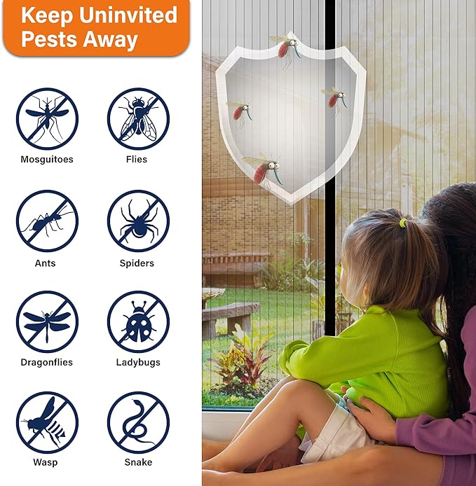 Magnetic Screen Door, Self Sealing Magnets, Easy Install Screen Doors - Image 5