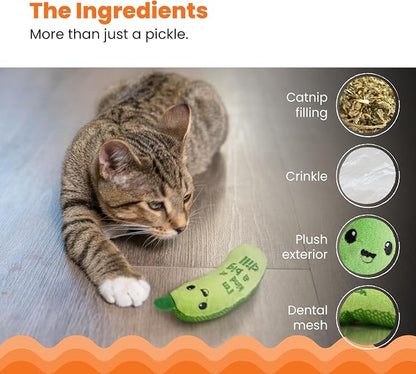 Catstages Crunchy Pickle Kicker Cat Toy – Plush Crinkle Toy - Image 5