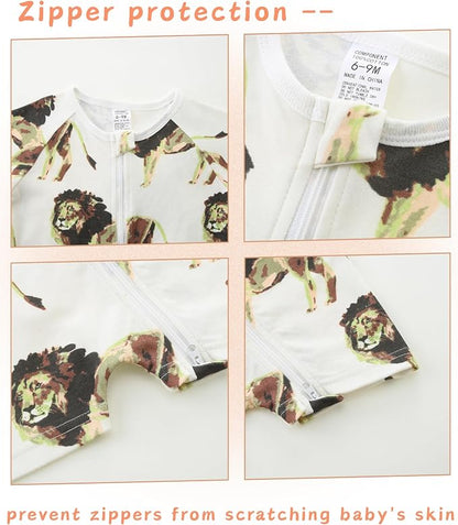 Unisex Summer Trendy 2-Pack Rompers Short Sleeve Zipped Bodysuit Infant Cotton - Image 4
