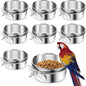 ToLanbbt 8 Pcs Stainless Steel Bird Food Bowls Bird Water Bowls by ToLanbbt