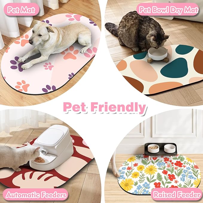 Cat Food Mat 24''x16'', Absorbent Cat Mats - Image 6