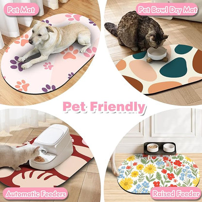 Cat Food Mat 24''x16'', Absorbent Cat Mats - Image 6