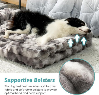 Orthopedic Dog Bed for Extra Large Dog, Soft and Warm Faux Fur Sofa for Giant - Image 4