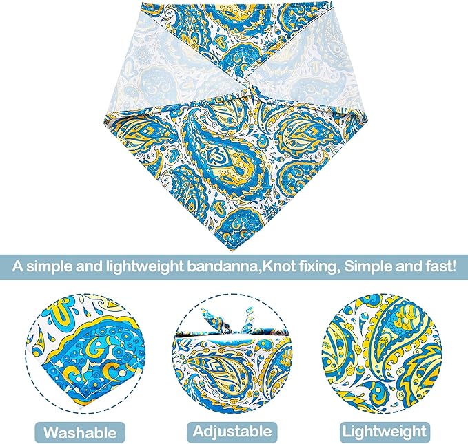 30 Pcs Paisley Dog Bandanas Bulk 33 Inche XL Stitch Dogs Bandanas Polyester - Image 3