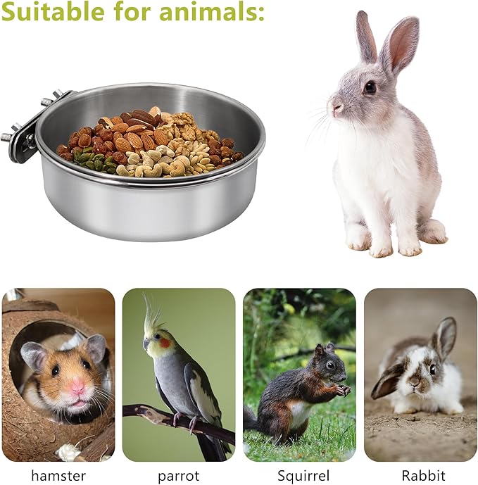 4 Pcs Medium Bird Feeding Dish Cups, Parrot Food Bowl Cage - Image 3