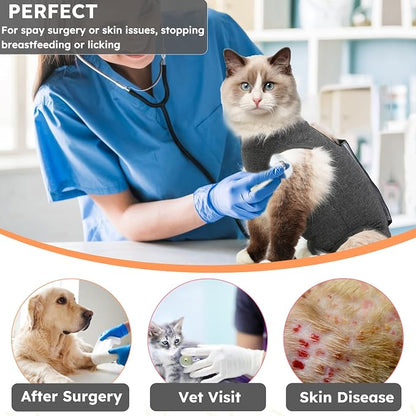 Cat Recovery Suit After Surgery, Breathable Cat Surgery Recovery Suit - Image 5