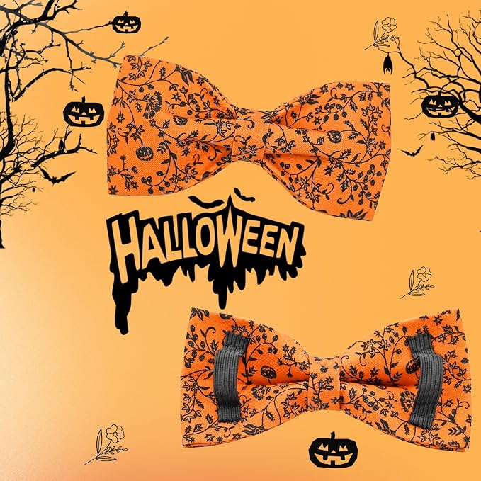 Halloween Dog Collar, Pet Collar Bow Pumpkin Collars Girl Boy Holiday Pet - Image 6