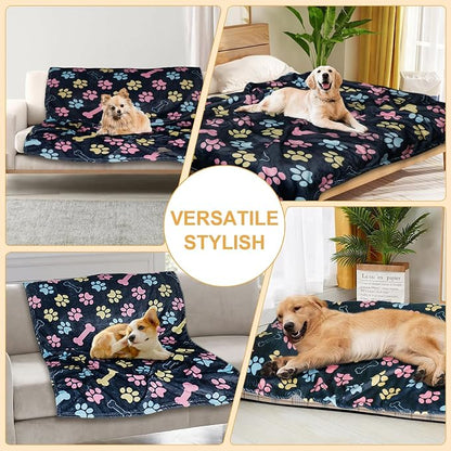 Dog Blankets for Large Dogs, Fuzzy Soft Pet Mat Throw Cover for Kennel Crate Bed - Image 2