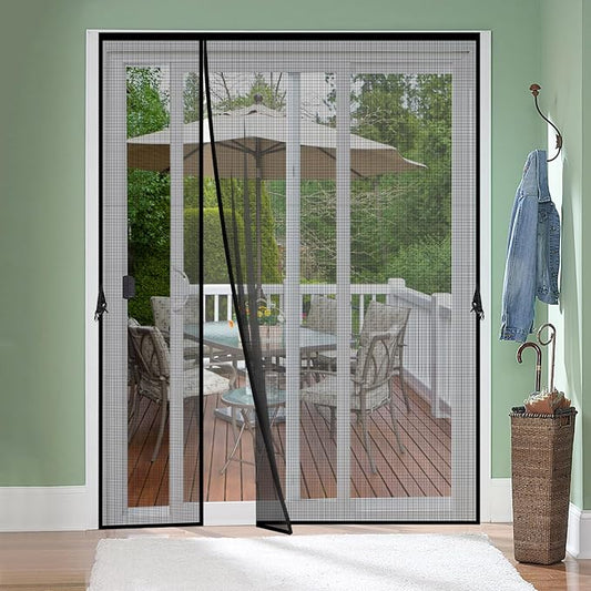 Fiberglass Magnetic Screen Door Fit Door Size 72 x 96 in- Heavy Duty Fiberglass by Iduontis