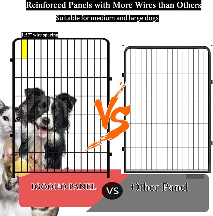 Dog Playpen Outdoor for Medium/Large Dogs 36'' High, 2 Add-On Heavy Duty Dog - Image 4