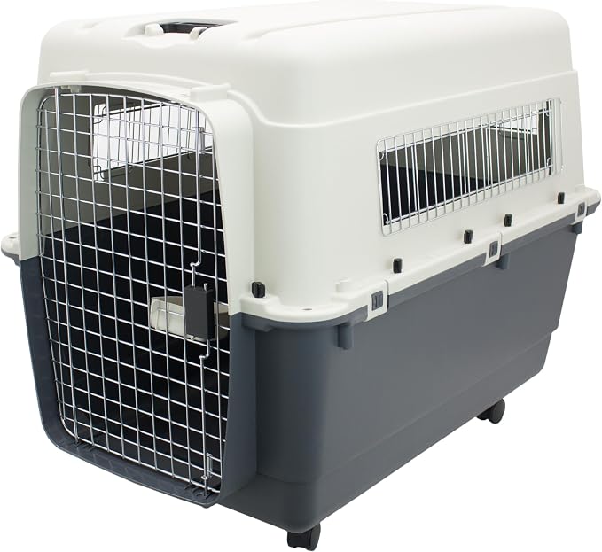 SportPet Designs Plastic Kennels Rolling Plastic Airline Approved Wire Door - Image 2