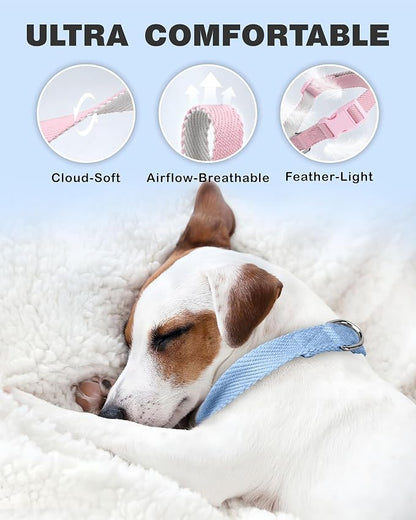 Dynmeow Soft and Breathable Cotton Dog Collar, Durable Adjustable Heavy-Duty - Image 3
