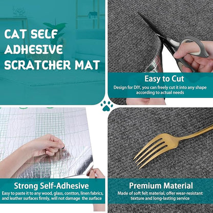 Climbing Cat Scratcher Mat Trimmable Cat Scratching Post Carpet 118’’x15.8’’ - Image 3