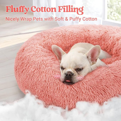 rabbitgoo Dog Bed for Small, 24 inches Machine Washable, Fluffy Donut Pet Bed - Image 3