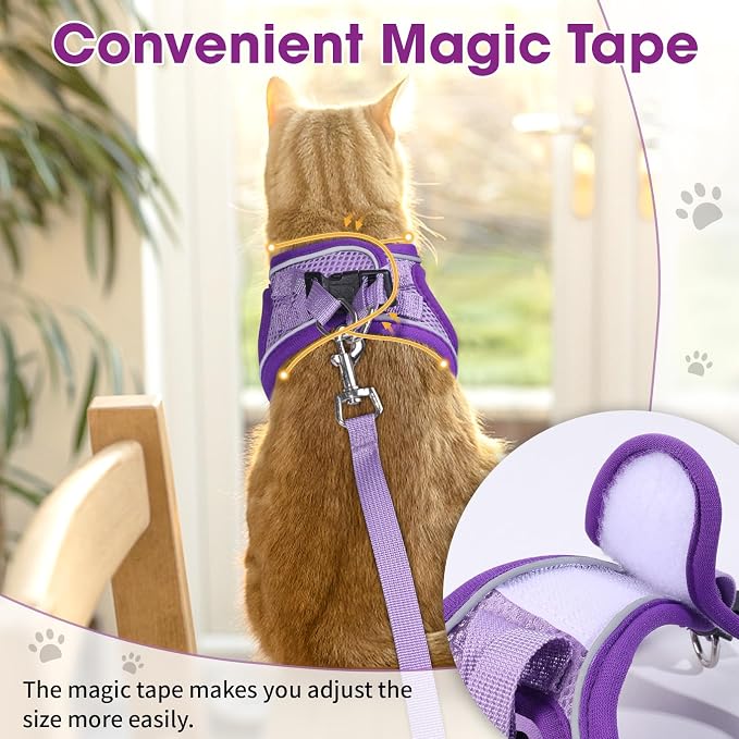 Cat Vest Harness and Leash Set for Walking Escape Proof, Adjustable Kitten - Image 7