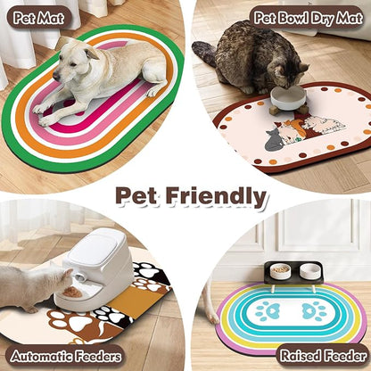 Cat Food Mat 24''x16'', Absorbent Cat Mats - Image 6