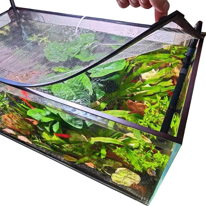 Magnetic Aquarium lid Fish Tank Hood top Cover Anti-Jumping net Cover mesh to by NestBasics