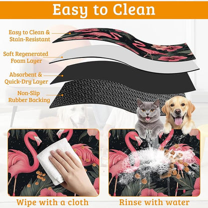 Pet Feeding Mat, Non-Slip Water Bowl Placemat, Pet Supplies 16" x 24" - Image 5
