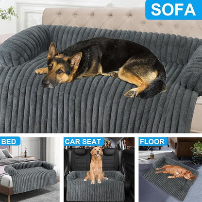 Wn's Day Luxurious Dog Couch Bed, Washable Calming Dog Couch Cover, Removable - Image 3