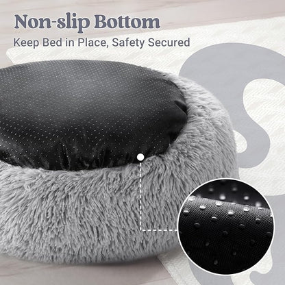 rabbitgoo Cat Beds for Indoor, 20 inches Machine Washable, Fluffy Round Pet Bed - Image 7
