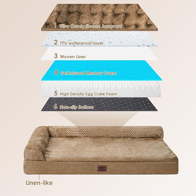 EHEYCIGA Extra Large Dog Bed Othorpedic, Memory Foam XL Dog Bed - Image 5