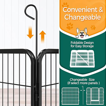 Yaheetech Dog Playpen Outdoor, 32 inch 32 Panels Dog Pen Indoor Heavy Duty - Image 6