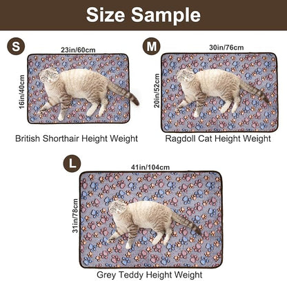 Dono 1 Pack 3 Dog Blankets for Small Dogs, Soft Fluffy Paw Print Pattern Fleece - Image 2
