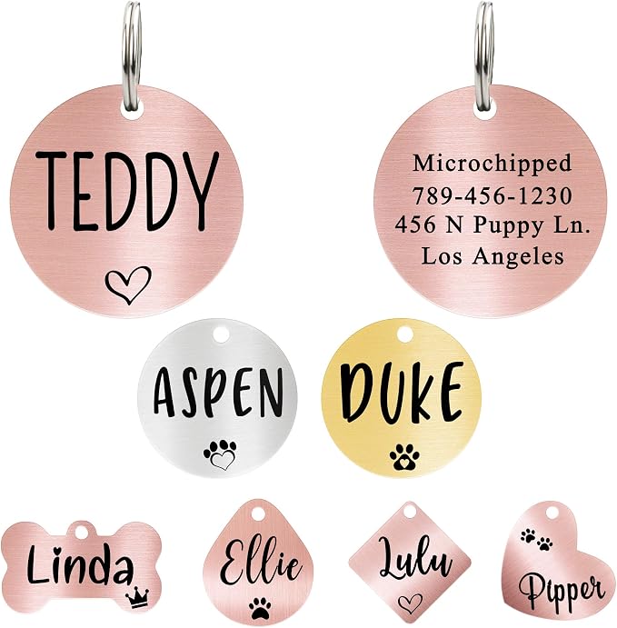 Ultra Joys Dog ID Tag, Custom Pet Tag, Personalized Dog Tags, Pet ID Tag by UltraJoys