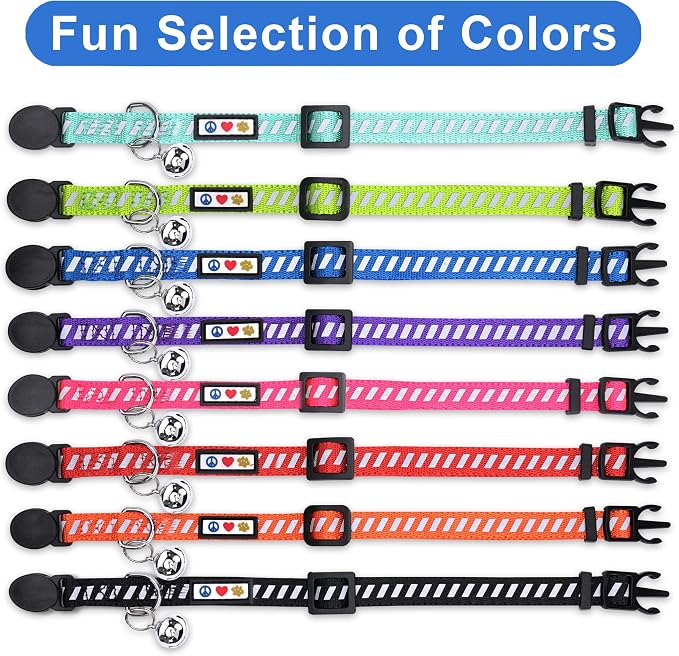 Pawtitas Personalized Blue Reflective Cat Collar – Adjustable Custom Collar - Image 7