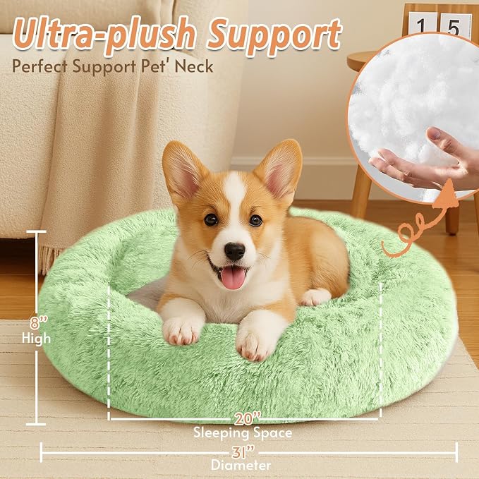 JOLLYVOGUE Calming Dog Bed Medium Size Dog, Anti-Anxiety Donut Medium Pet Bed - Image 4