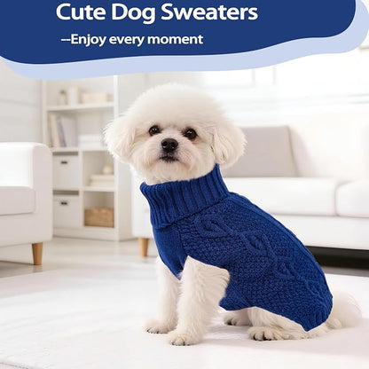 Dog Sweaters Small Dog Clothes Winter Turtleneck Puppy Sweater Warm Pet Cat - Image 2