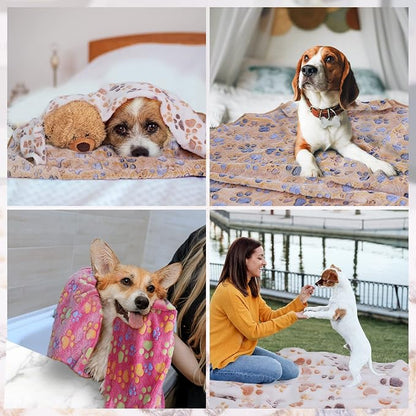 Comsmart Dog & Cat Blanket, Cute Paw Print, Soft Warm Fleece Throw - Image 6
