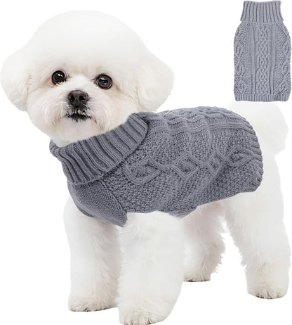 Dog Sweaters Small Dog Clothes Winter Turtleneck Puppy Sweater Warm Pet Cat by Puppishy