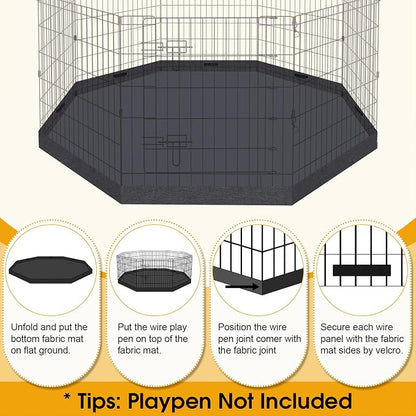 Dog Pen Pet Playpen Dog Fence Bottom Pad Indoor Foldable Metal Wire Exercise - Image 3