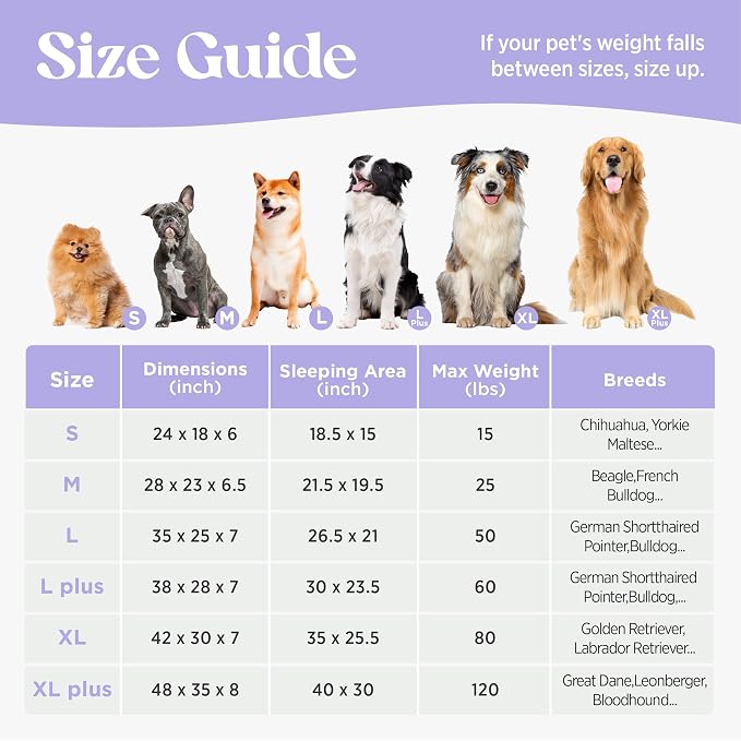 LE SURE Cute L-Plus Dog Beds, Orthopedic Waterproof Large Pet Bed - Image 6