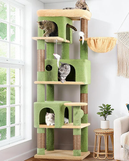 Globlazer Corner Cactus Cat Tree 66 inch Multi-Level Cactus Climbing Tower by Globlazer